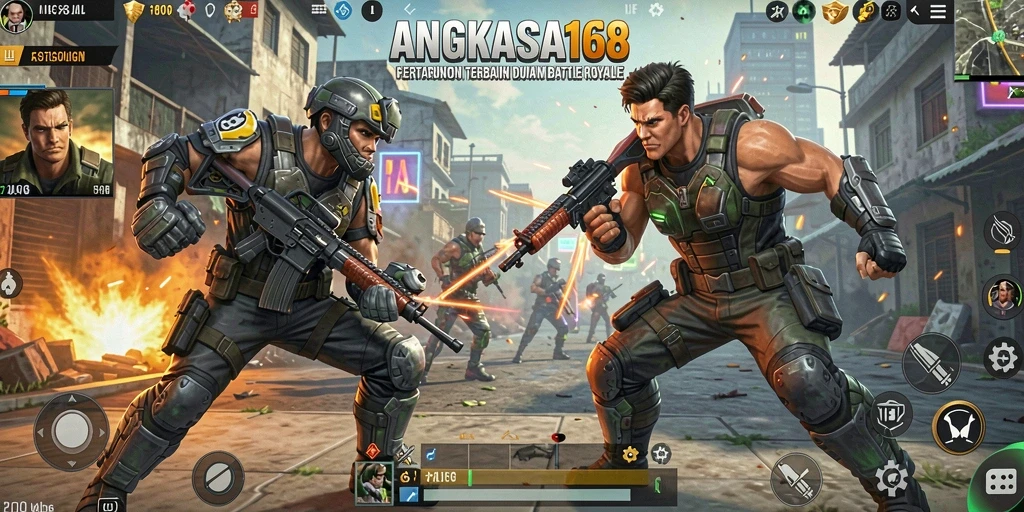 Tampilan menarik dari gameplay Battle Royale ANGKASA168.