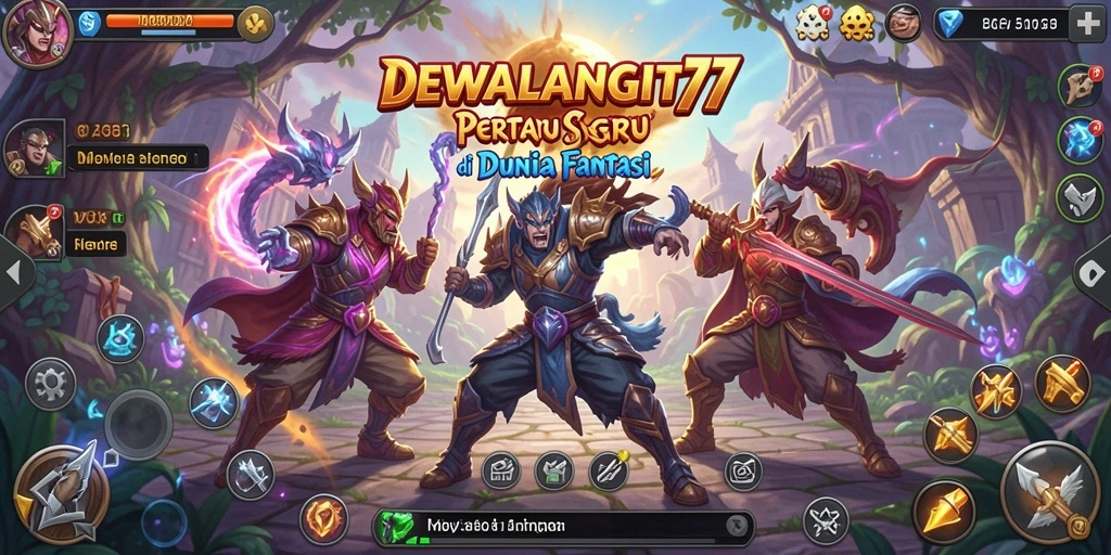 Gameplay DEWALANGIT77 menunjukkan aksi pertarungan yang mendebarkan.