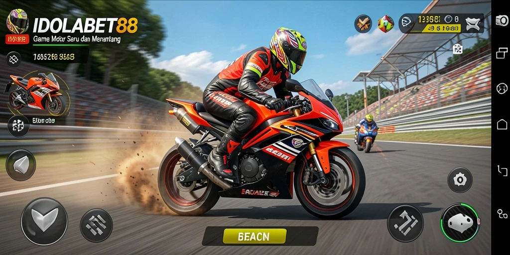 Tampilan aksi balapan motor yang mendebarkan dalam IDOLABET88.