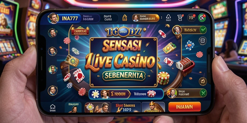 Screenshot utama INA777 menunjukkan gameplay Live Casino yang mendebarkan.