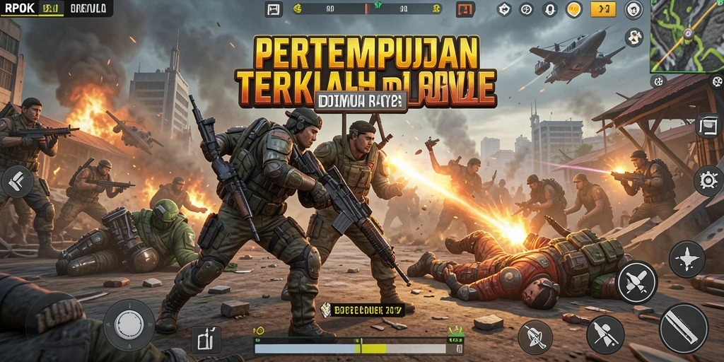 Screenshot menampilkan intensitas pertarungan di <strong>RPOK</strong> dengan pemain yang berkompetisi di arena Battle Royale.