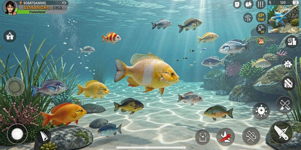 Tampilan gameplay memancing yang seru dan menarik di SOBATGAMING.